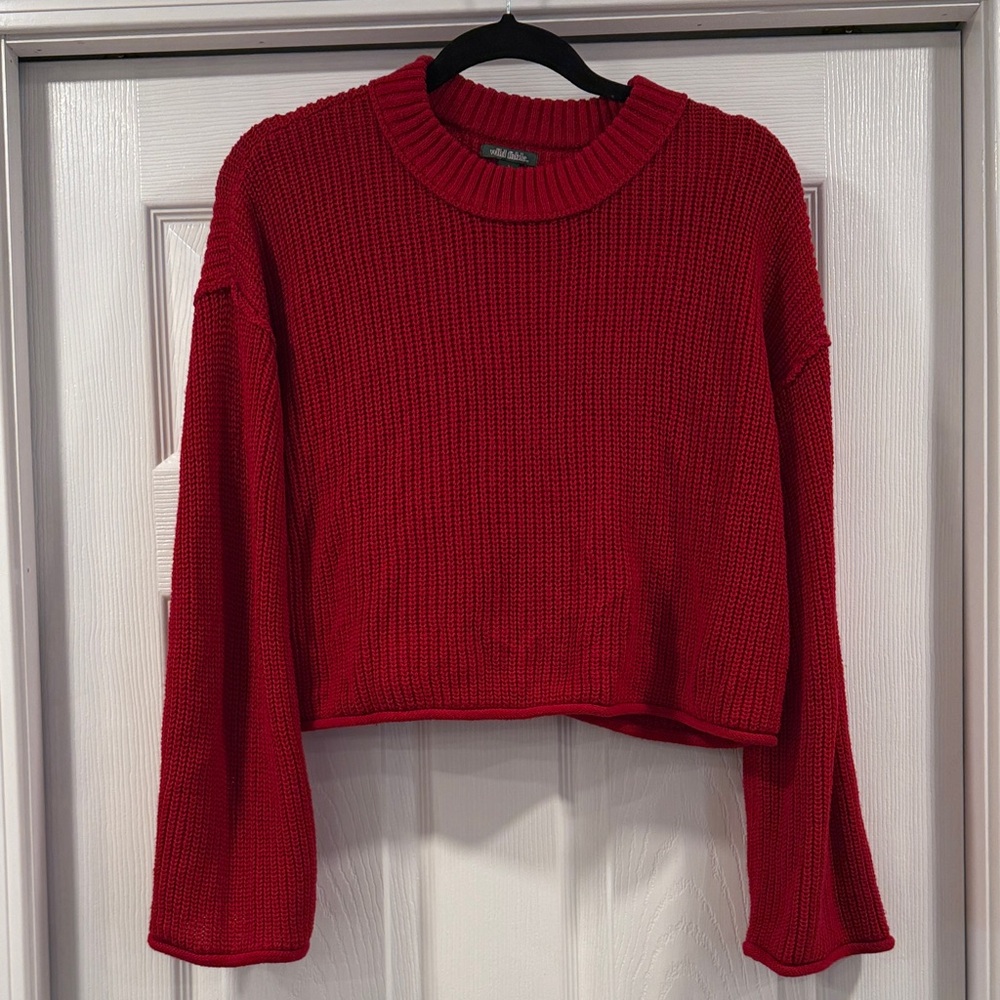 Wild Fable Red Crew Neck Sweater